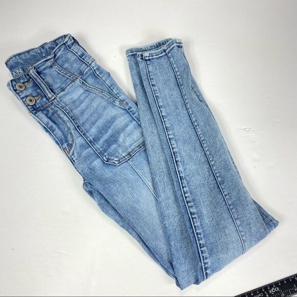 American Eagle Next Level Stretch Super High Rise Jeggings Jeans 00 - Picture 1 of 16